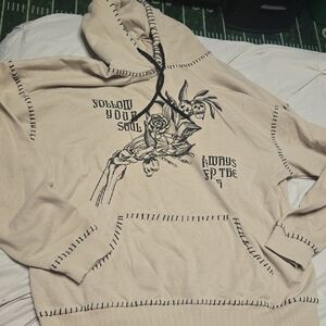 Hot Topic Beige Graphic Sweater